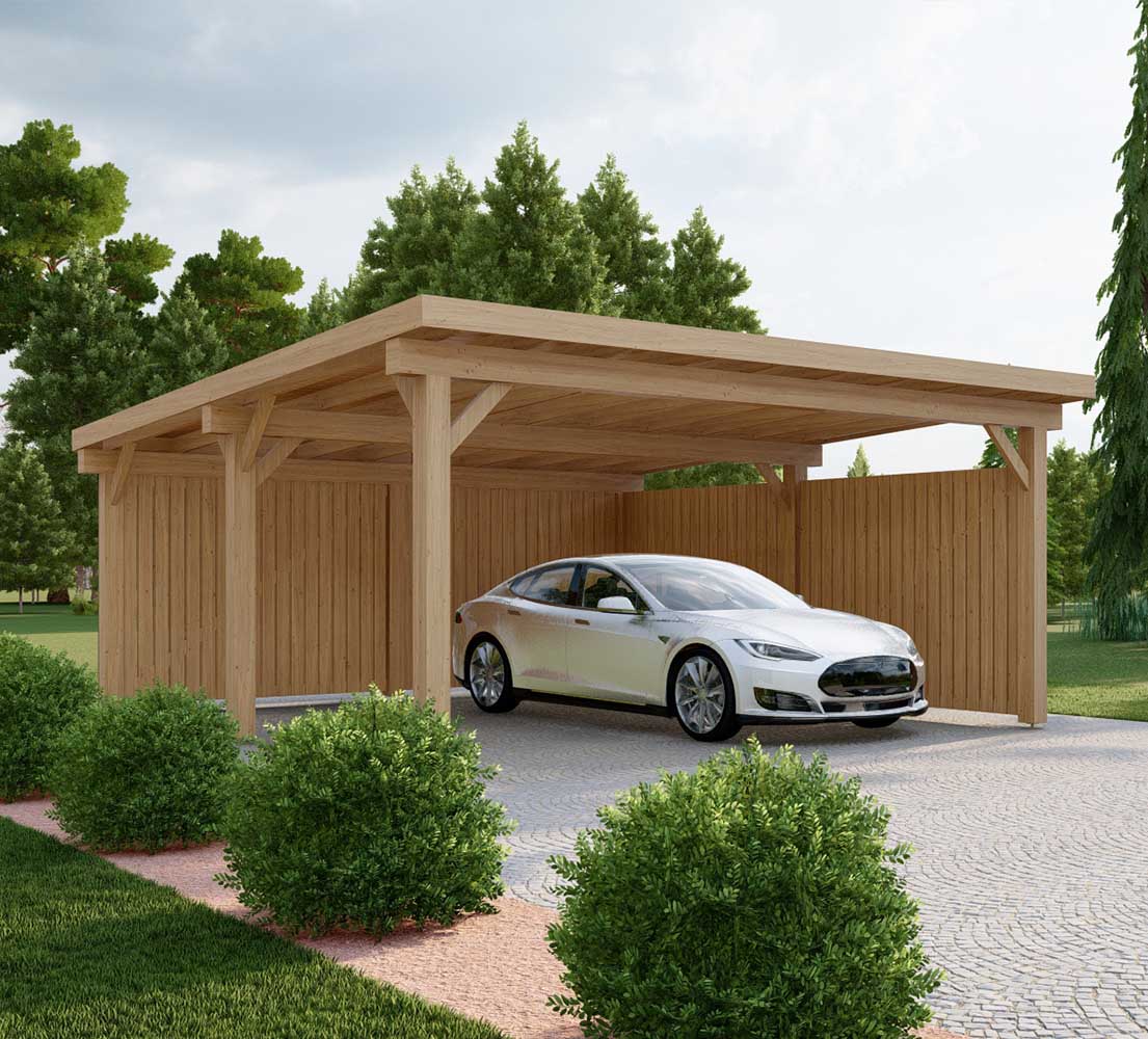  Carport mit Flachdach Magnolia W4, 6x6 m