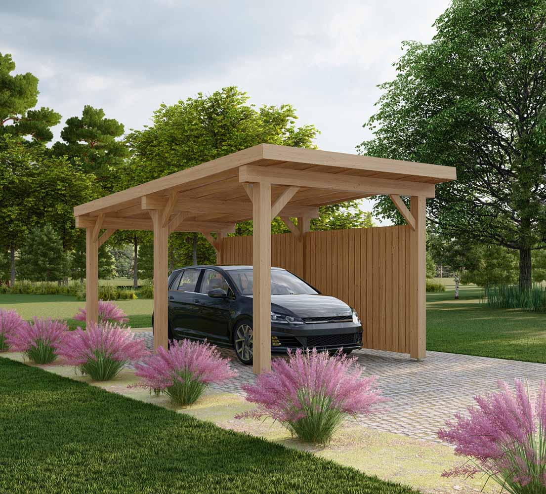  Einzelcarport Camellia W2, 3x6 m