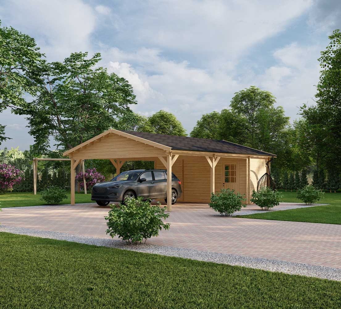 Carport aus Holz Tulipa, 8x6 m