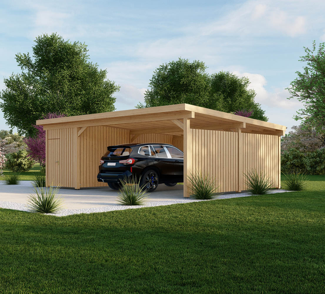 Carport mit Flachdach Celosia W4, 8x6 m