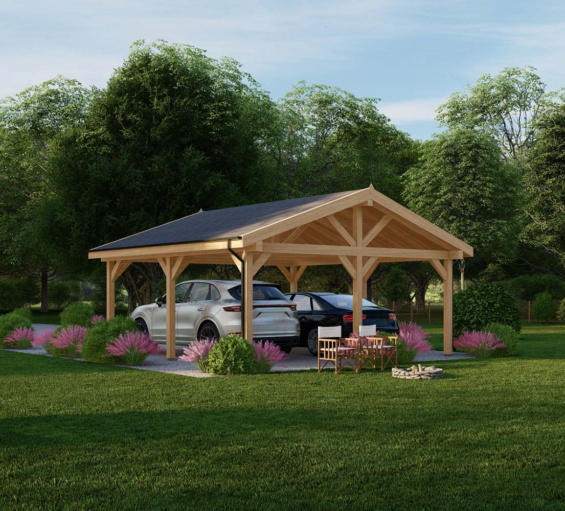  Carport mit Satteldach Oxalis, 6x6 m