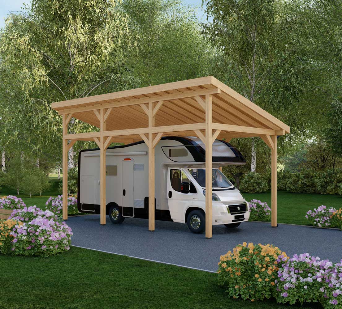 Carport aus Holz Typha, 4x8 m