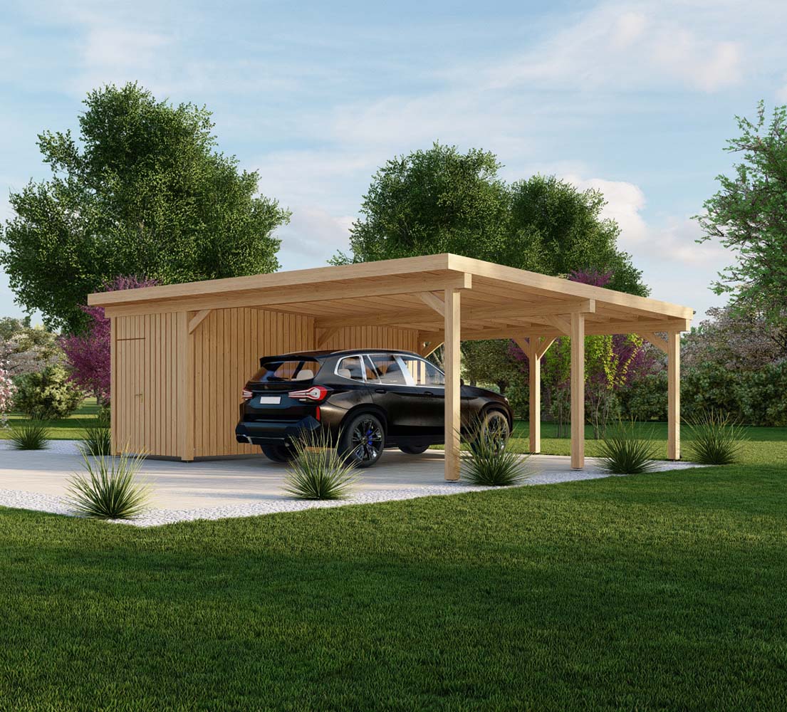 Carport mit Flachdach Celosia, 8x6 m