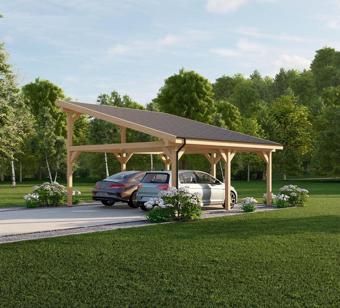 Carport aus Holz Ruta, 6x6 m