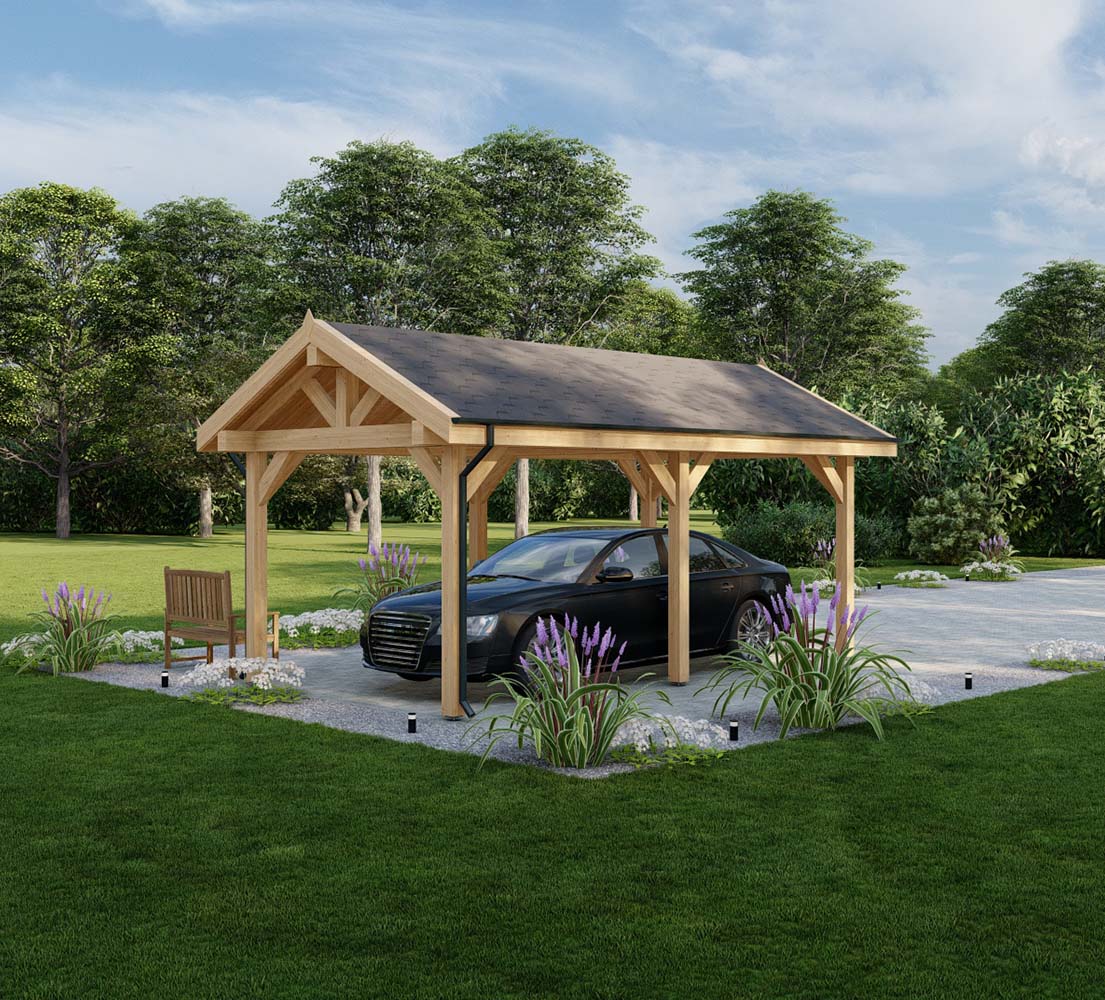 Carport aus Holz Myrtus, 3.5x6 m