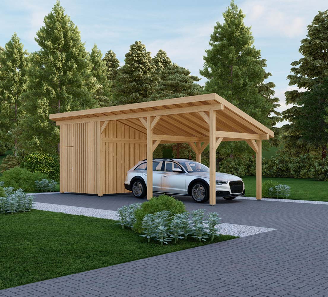 Carport aus Holz Kalmia, 3.5x9 m