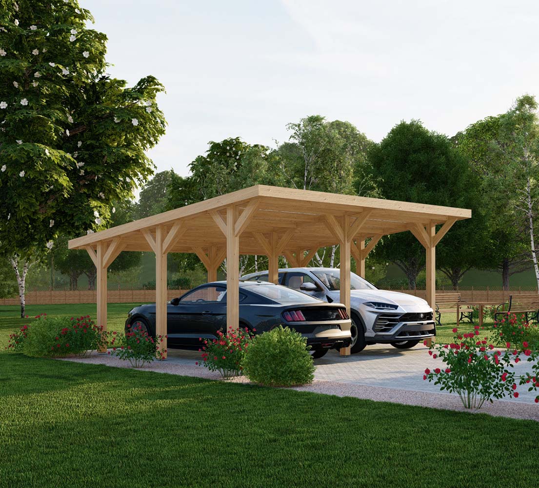 Carport aus Holz Carex, 6x5 m