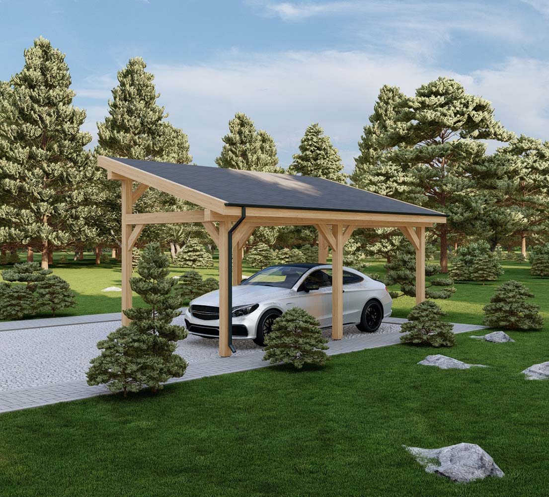 Carport aus Holz Vitex, 3.5x6 m