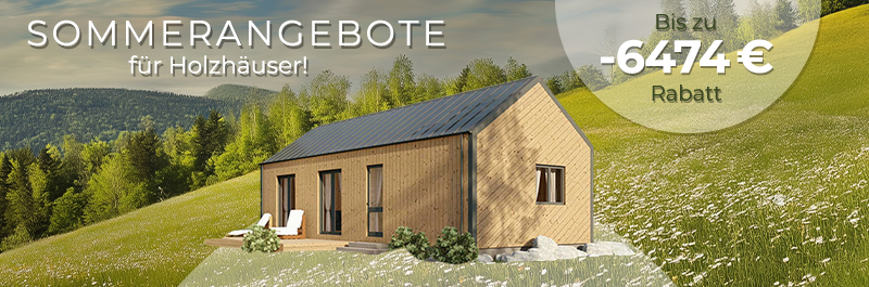 Werbebanner: Sommerangebote für Holzhauser