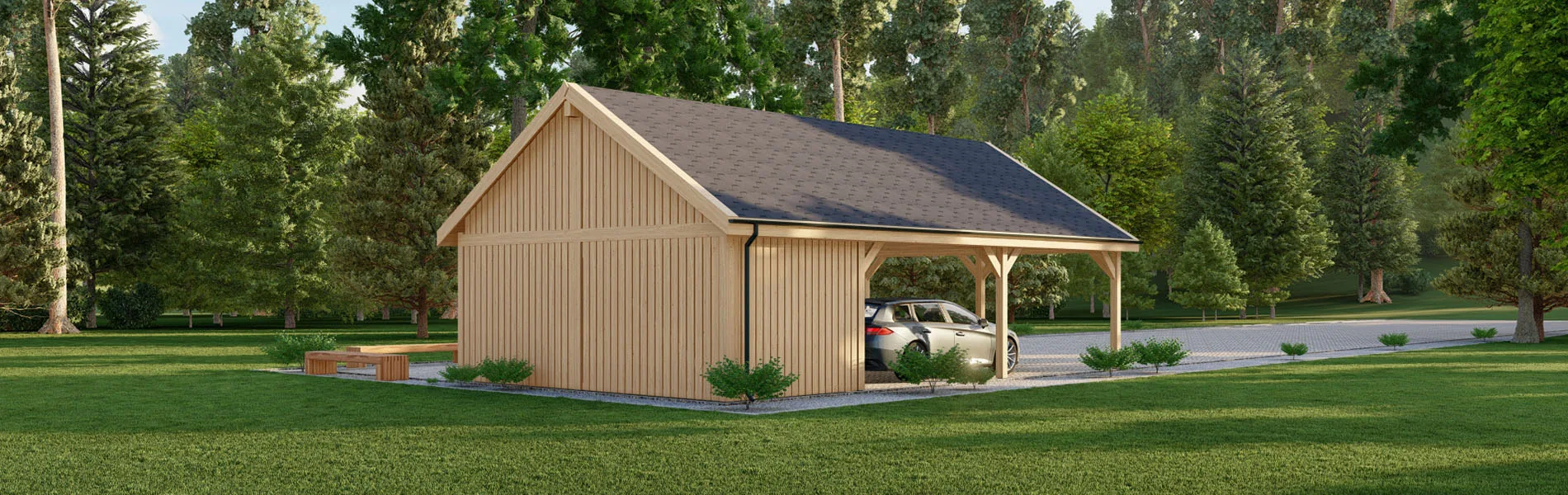Doppelcarport Corylus 6.5×10.5m 3