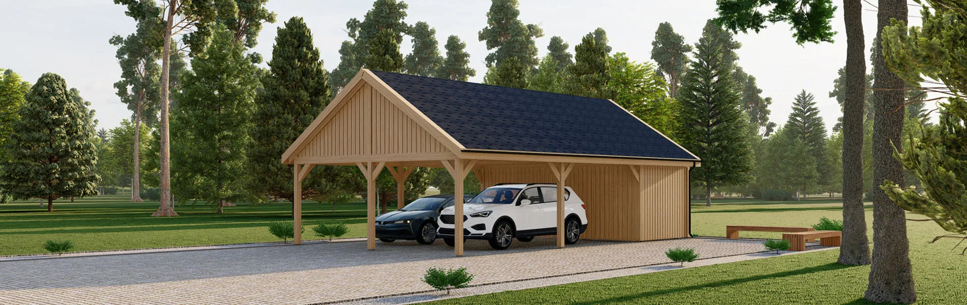 Doppelcarport Corylus 6.5×10.5m 2