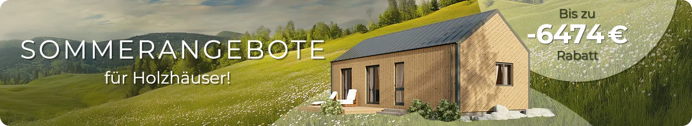 Werbebanner: Sommerangebote für Holzhauser Werbebanner: Sommerangebote für Holzhauser