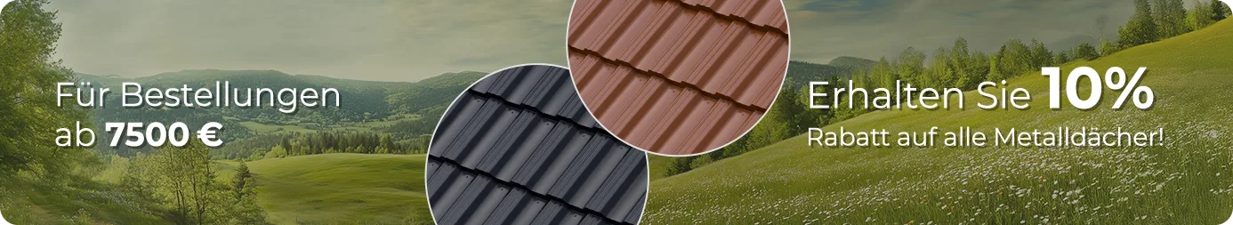 Werbebanner: 10% auf Metalldacher Werbebanner: 10% auf Metalldacher
