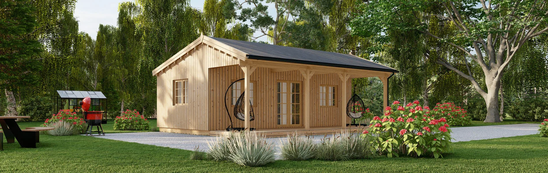 Holzhaus mit Satteldach Daphne V2 2