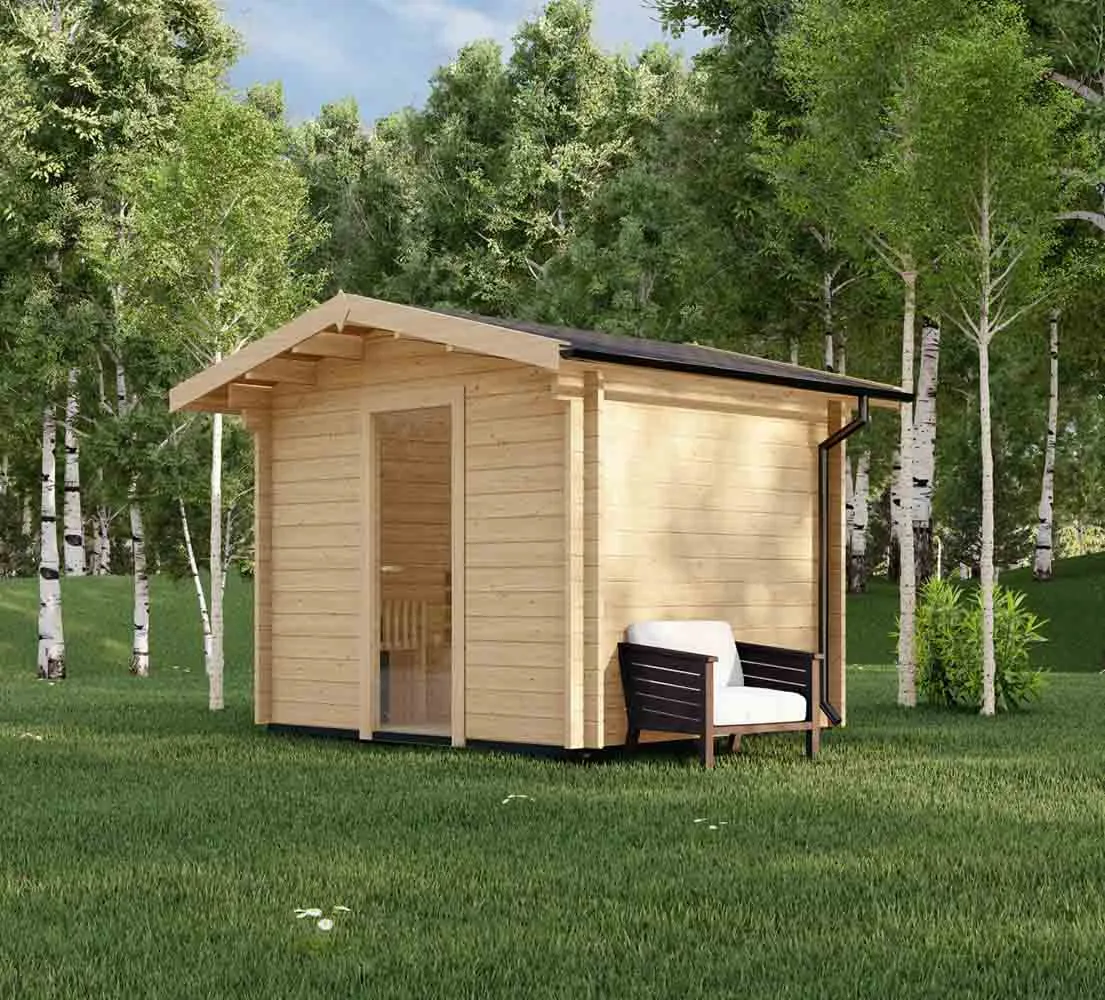 Blockbohlensauna Cedrus, 3x3 m, BF 6m2