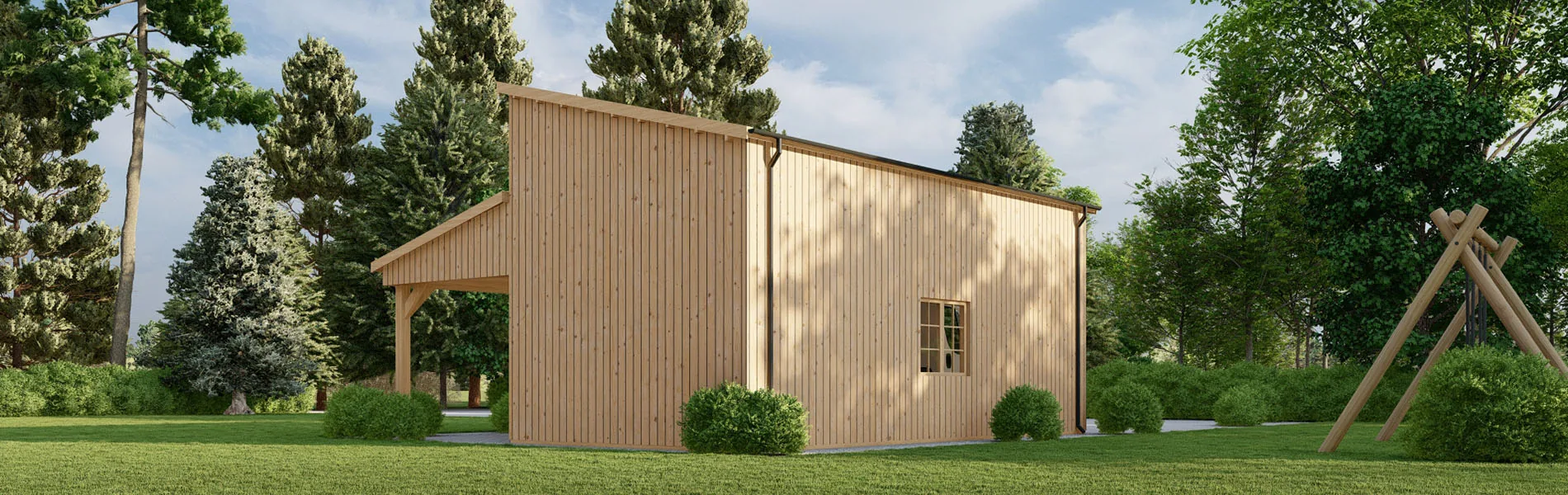 Wohnmobil garage Melica mit Holzverkleidung, 7×8 m, BF 58 m2 ohne Tor 4