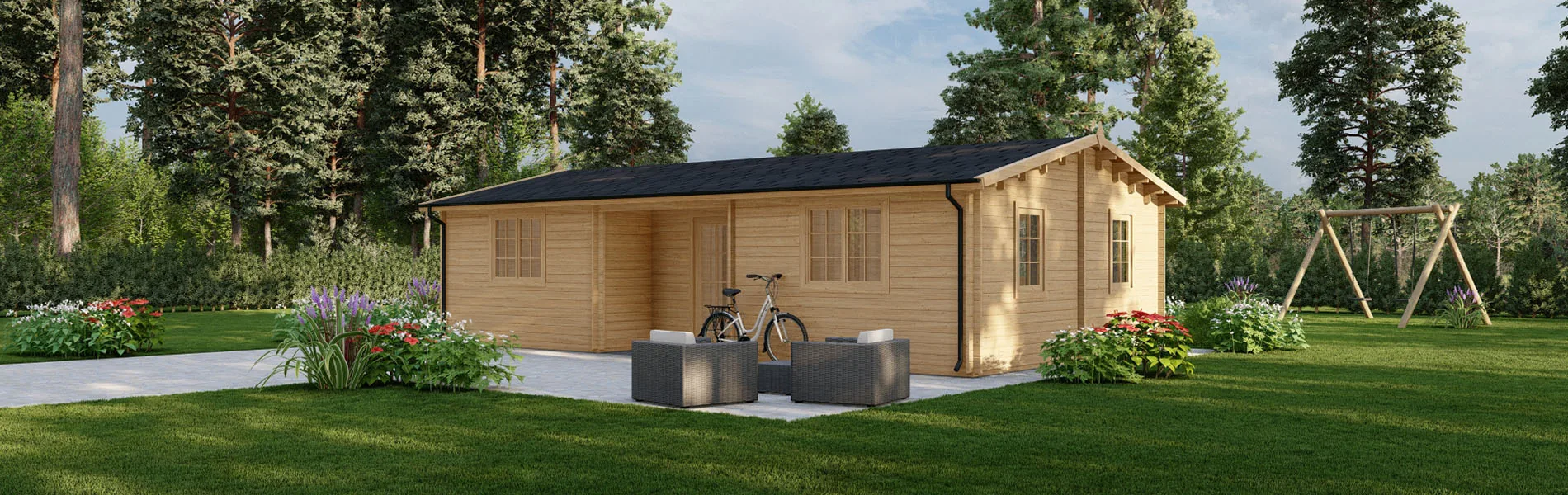 Holzhaus mit Satteldach Verbena 1