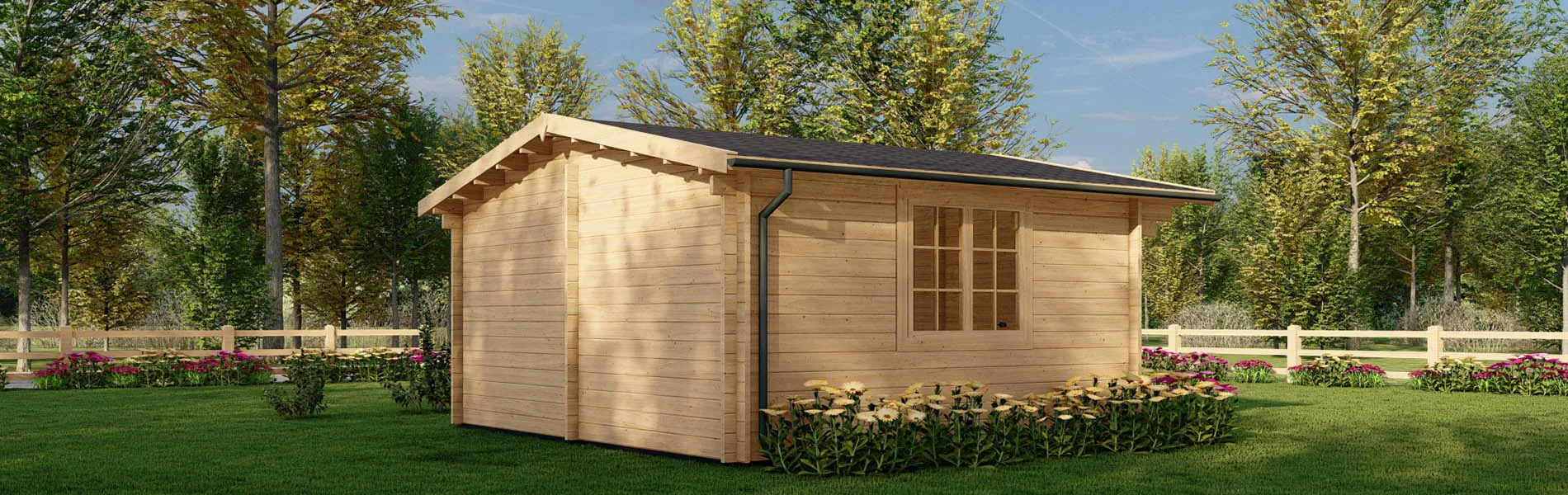 Kleines Gartenhaus Rumex, 5×4 m, BF 18.5 m2 3