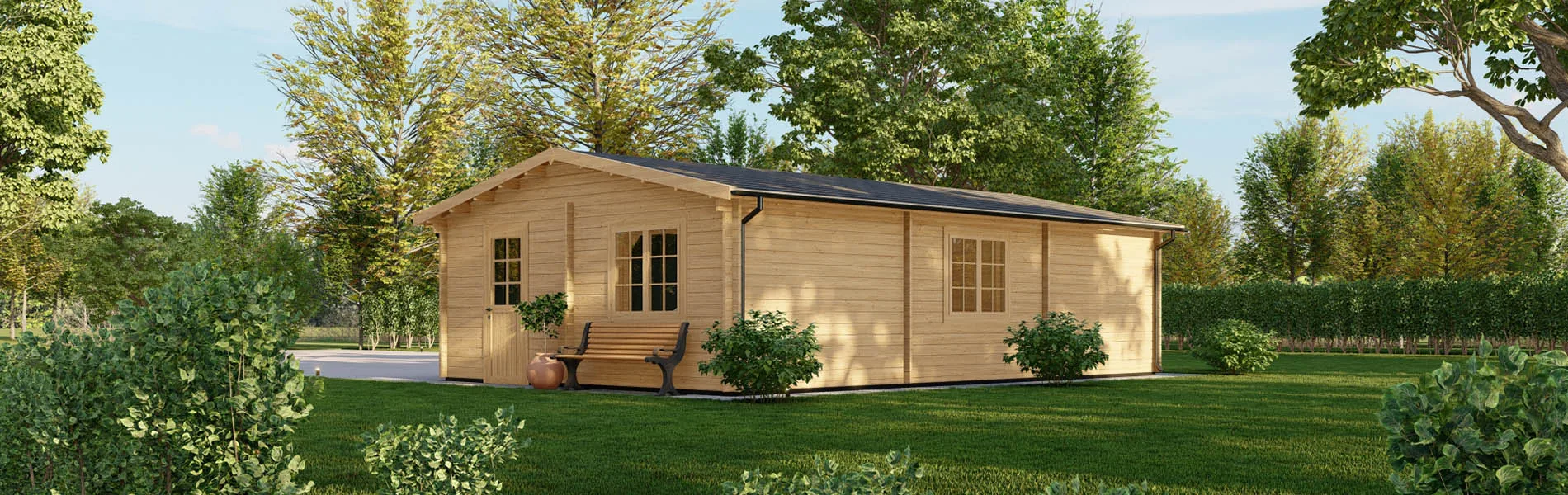 Dreifachgarage aus Holz Picea, 9×6 m, BF 50 m2 mit Sektionaltoren 4