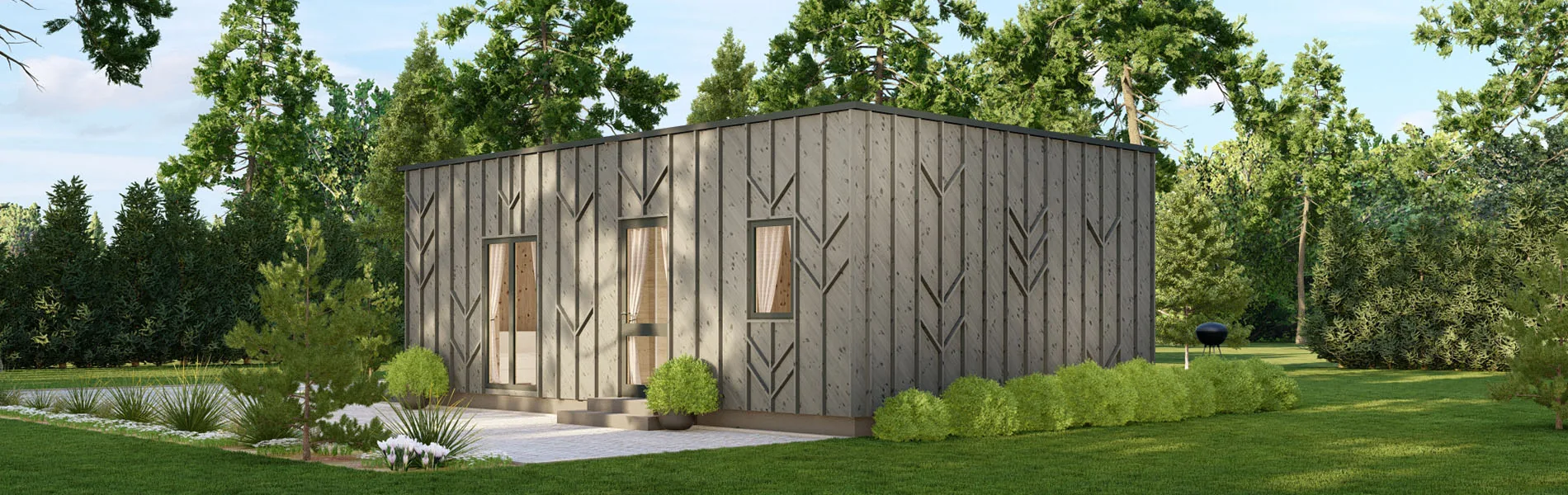 Holzhaus mit Flachdach Orchis 2