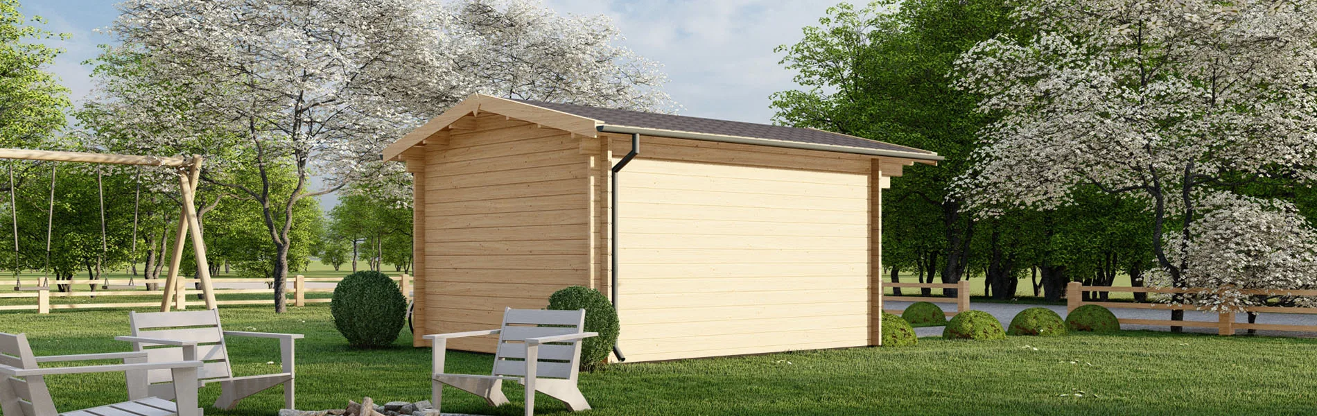 Kleines Gartenhaus Capparis, 3×4 m, BF 11 m2 3