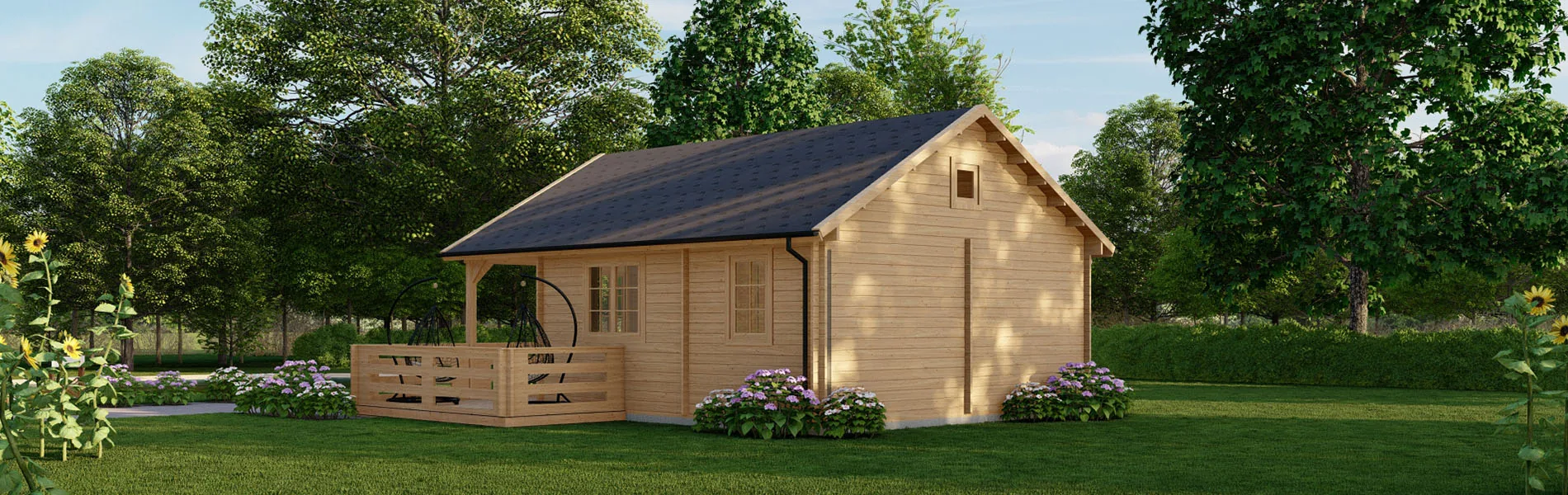 Holzhaus mit Satteldach Arnica 3