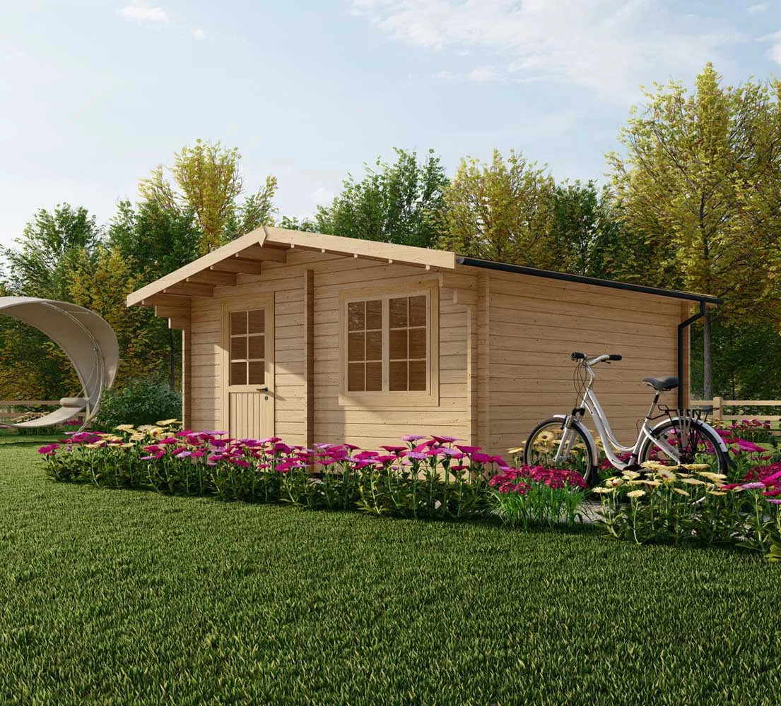Kleines Gartenhaus Rumex, 5x4 m, BF 18.5 m2 