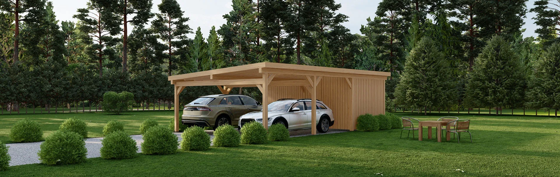 Doppelcarport Arum 6x9m 1