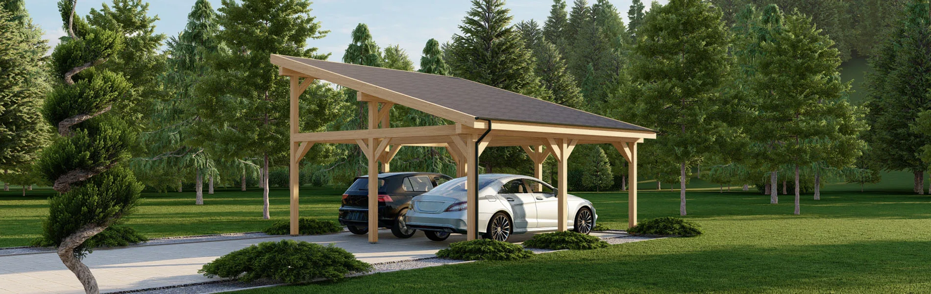 Carport mit Pultdach Ruta, 6×6 m 1