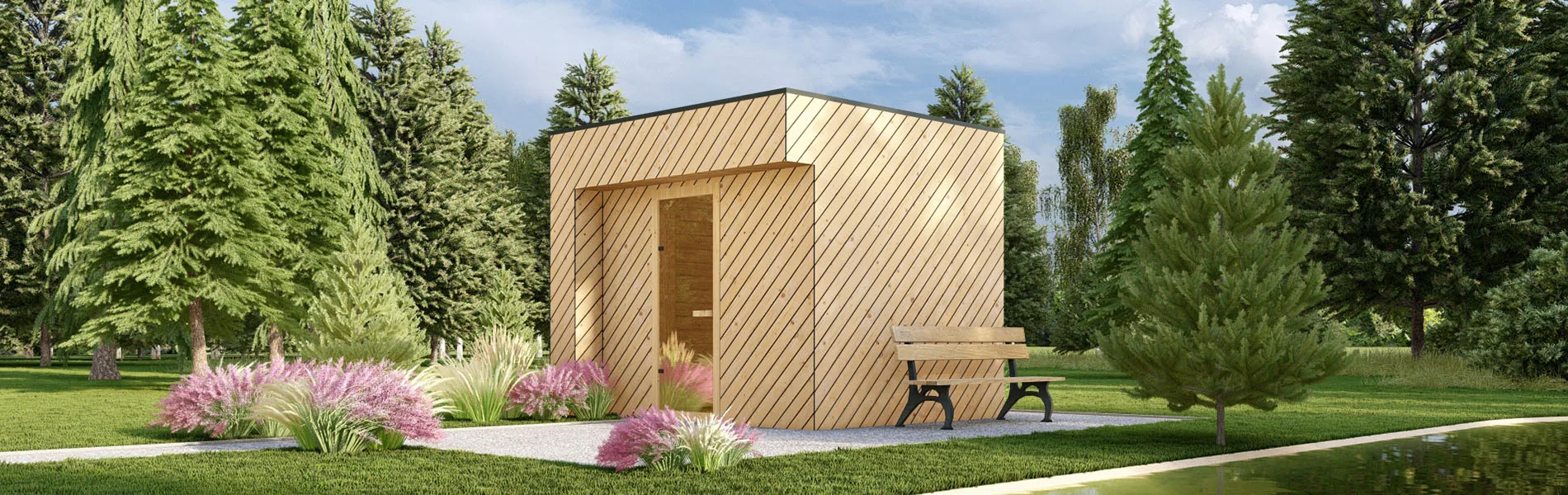 Blockbohlensauna Amyris, 3×3 m, BF 8m2 1