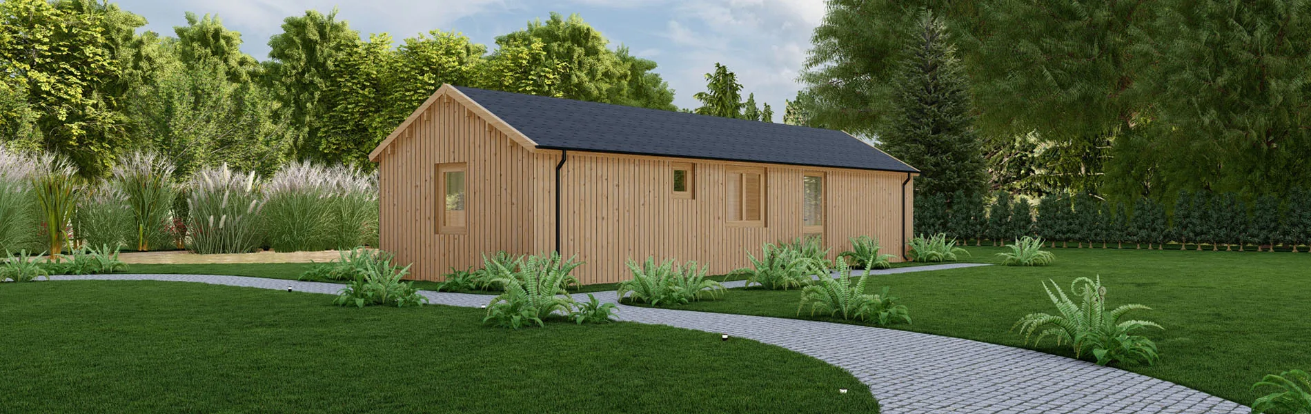Holzhaus mit Satteldach Fumana V2 2