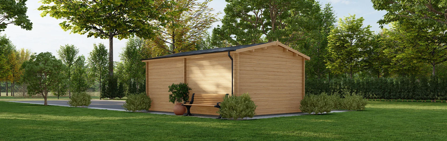 Holzgarage mit Satteldach Acanthus, 4×6 m, BF 20 m2 ohne Tor 3