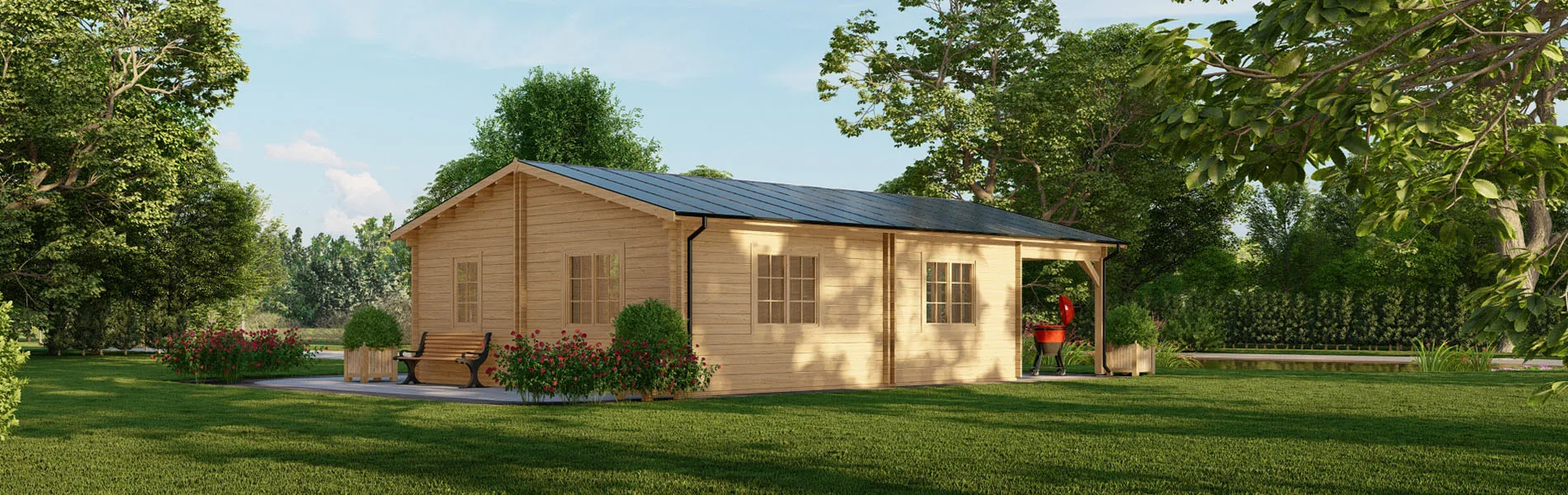Holzhaus mit Satteldach Inula 4