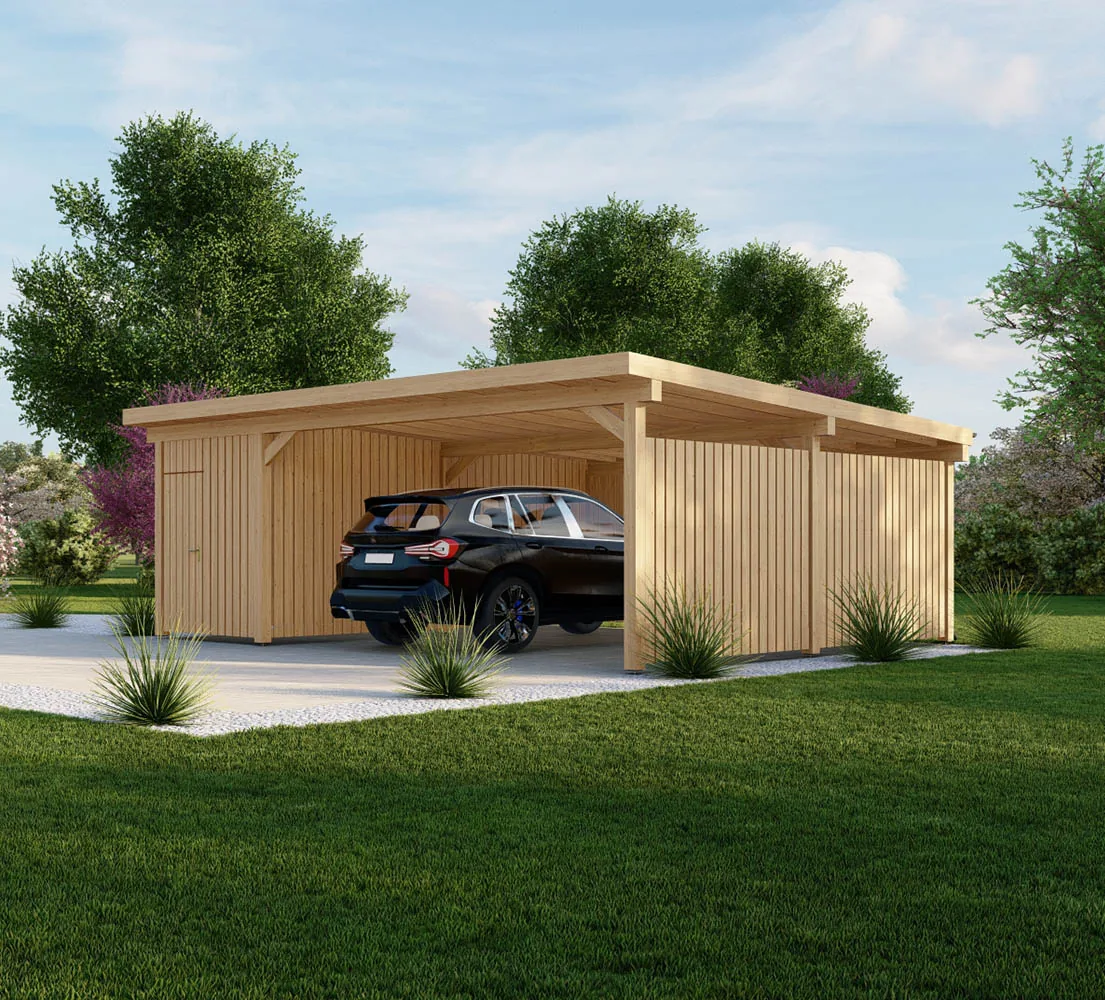 Carport mit Abstellraum Celosia W4, 8x6 m Carport mit Abstellraum Celosia W4, 8x6 m