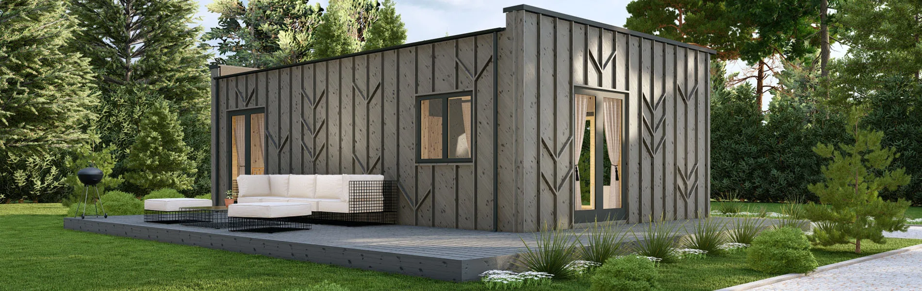 Holzhaus mit Flachdach Orchis 4