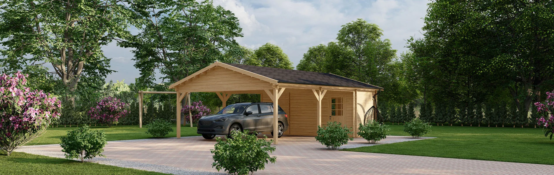 Carport mit Satteldach Tulipa, 8×6 m 1