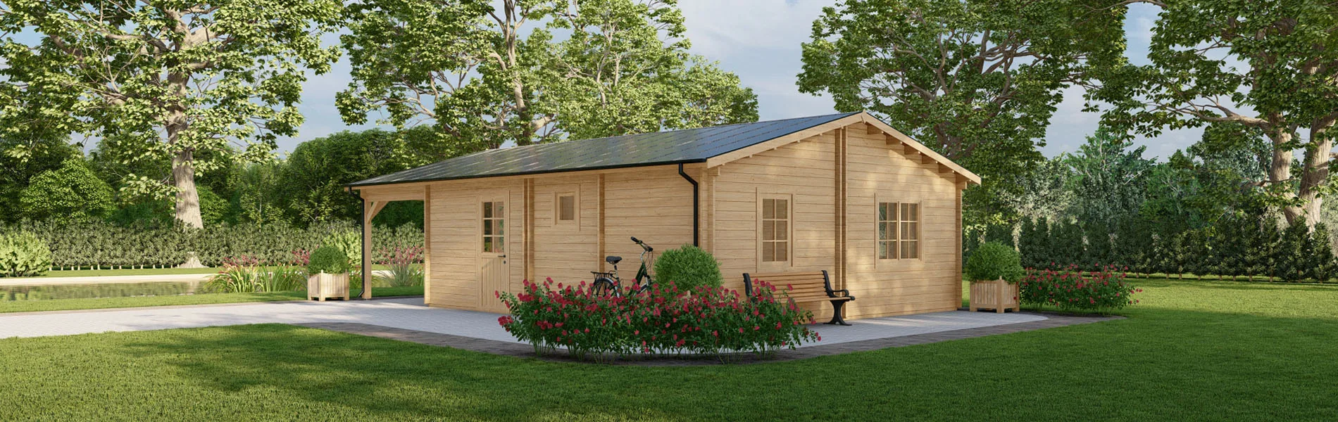 Holzhaus mit Satteldach Inula 3