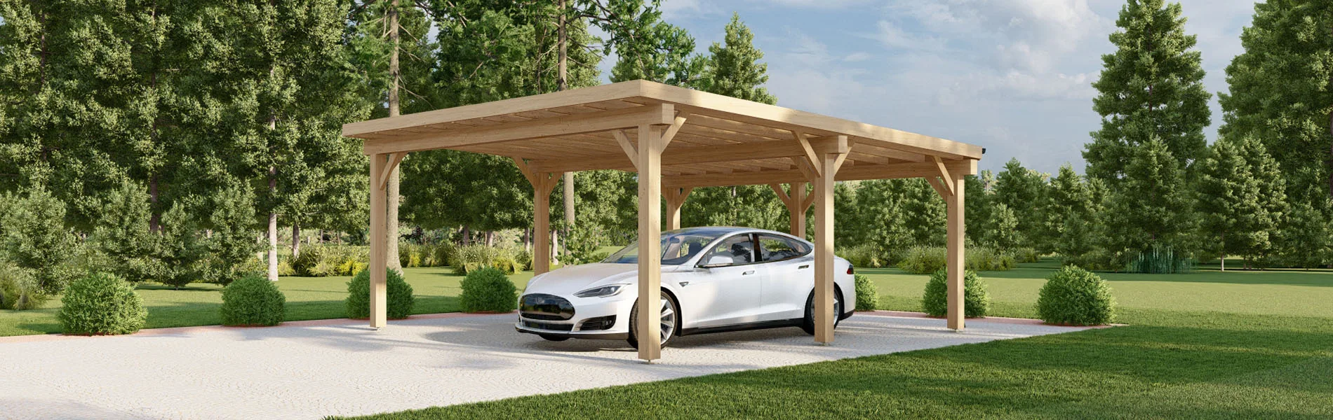Carport mit Flachdach Magnolia, 6×6 m 1