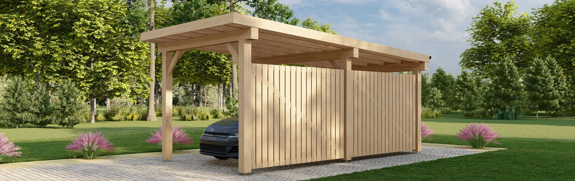 Einzelcarport Camellia W3, 3×6 m 2