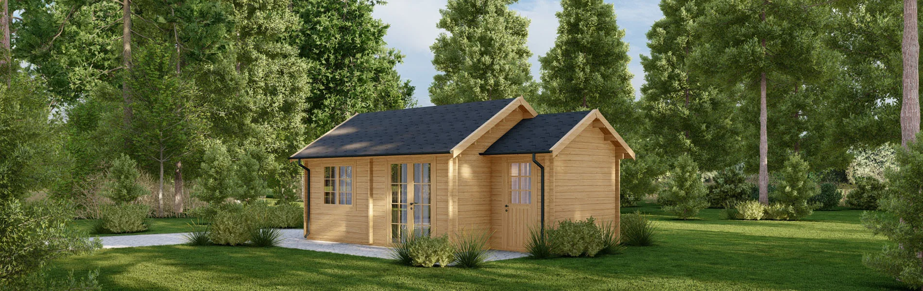 Kleines Gartenhaus Thymus, 7×4 m, BF 24 m2 1