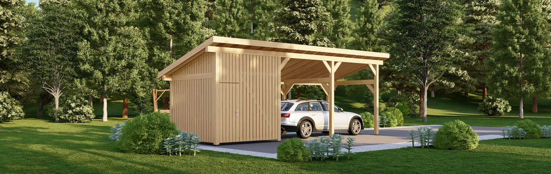 Carport mit Pultdach Kalmia, 3.5×9 m 4