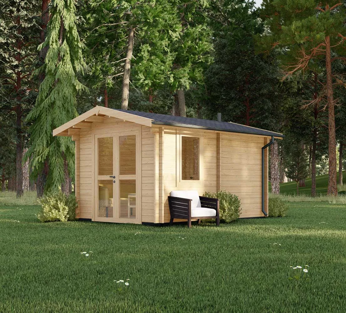 Blockbohlensauna Eucalyptus, 3x5 m, BF 10m2