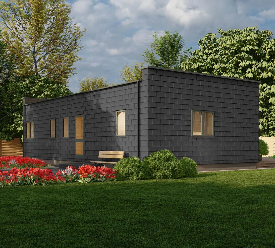 Holzhaus mit Flachdach Lotus