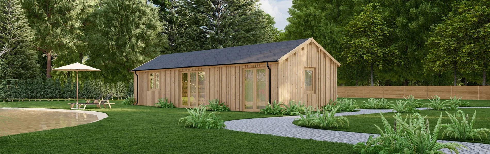 Holzhaus mit Satteldach Fumana V2 4