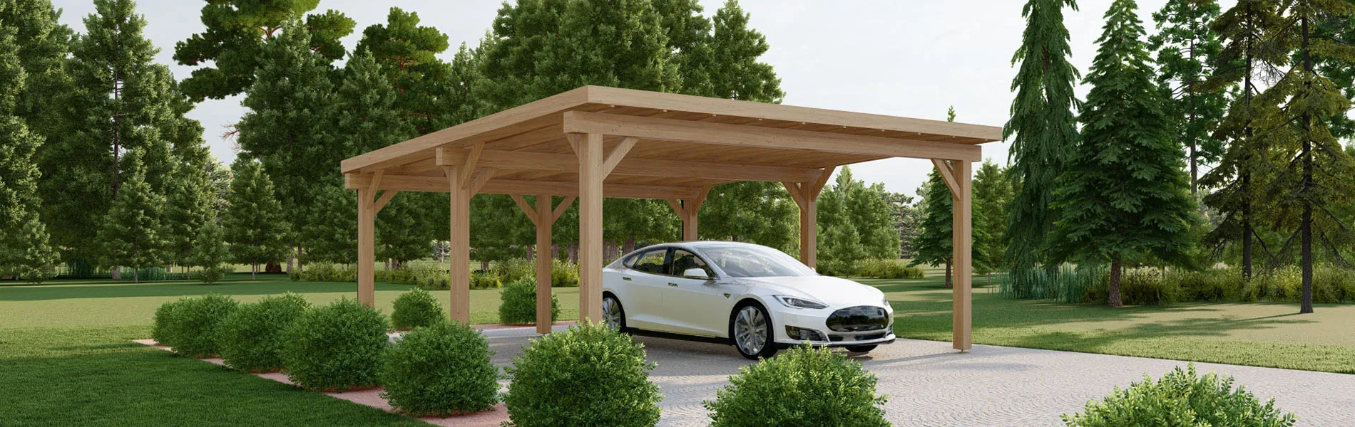 Carport mit Flachdach Magnolia, 6×6 m 2