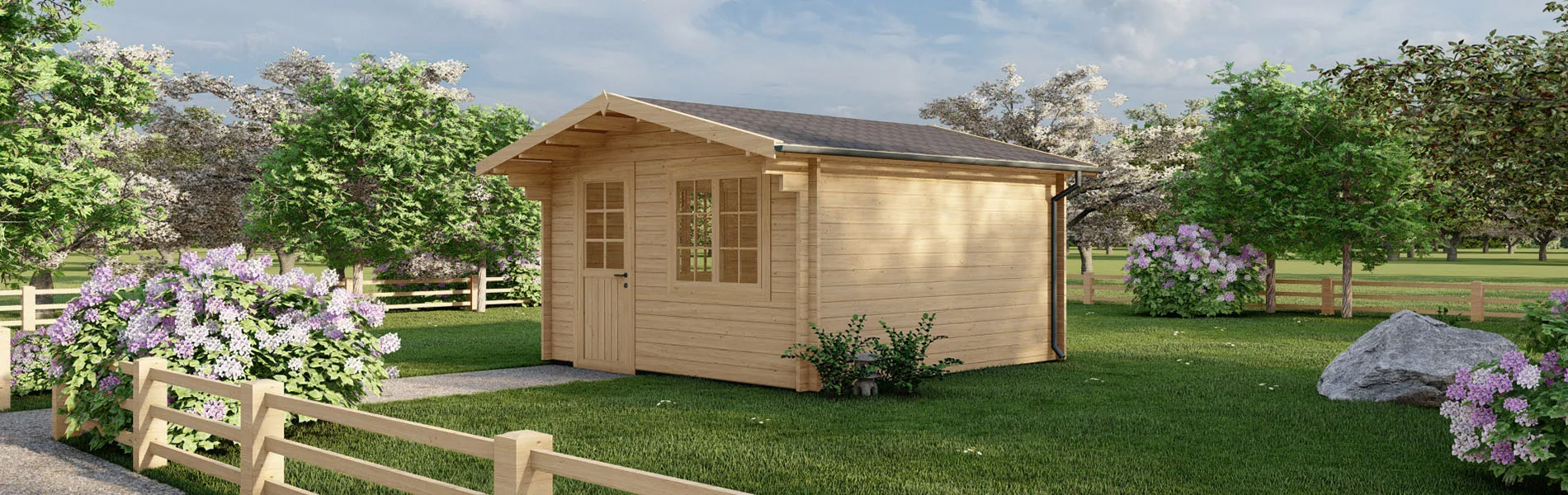 Kleines Gartenhaus Porrum, 4×4 m, BF 14.5 m2 1
