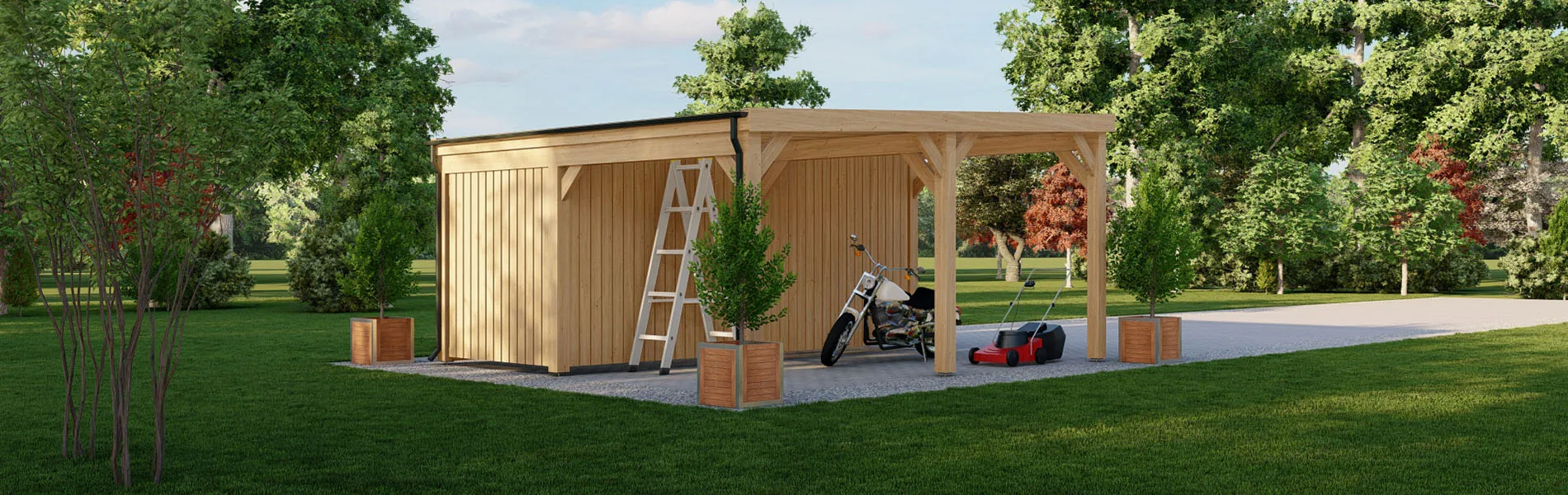 Carport mit Flachdach Aralia, 5×6 m 4
