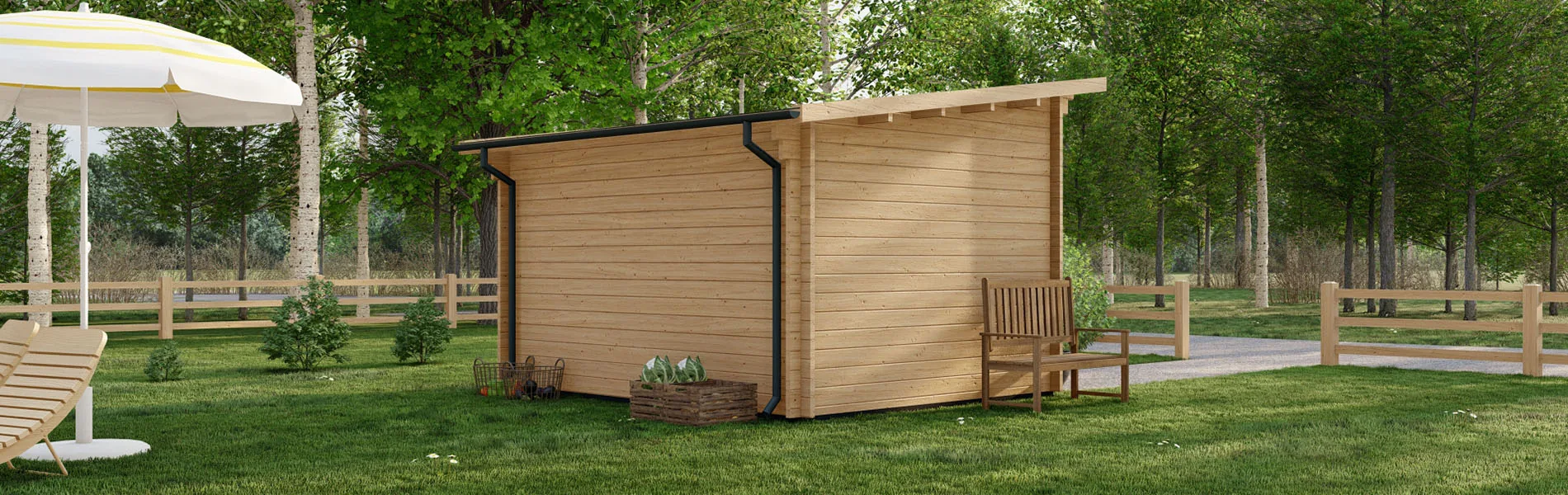 Kleines Gartenhaus Apium, 4×3 m, BF 11 m2 3