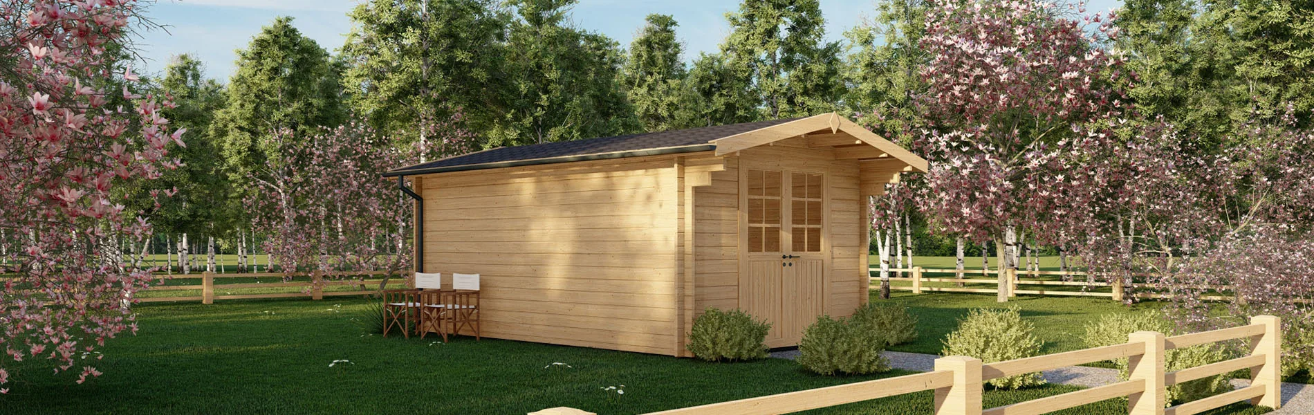 Kleines Gartenhaus Capparis, 3×5 m, BF 14 m2 2