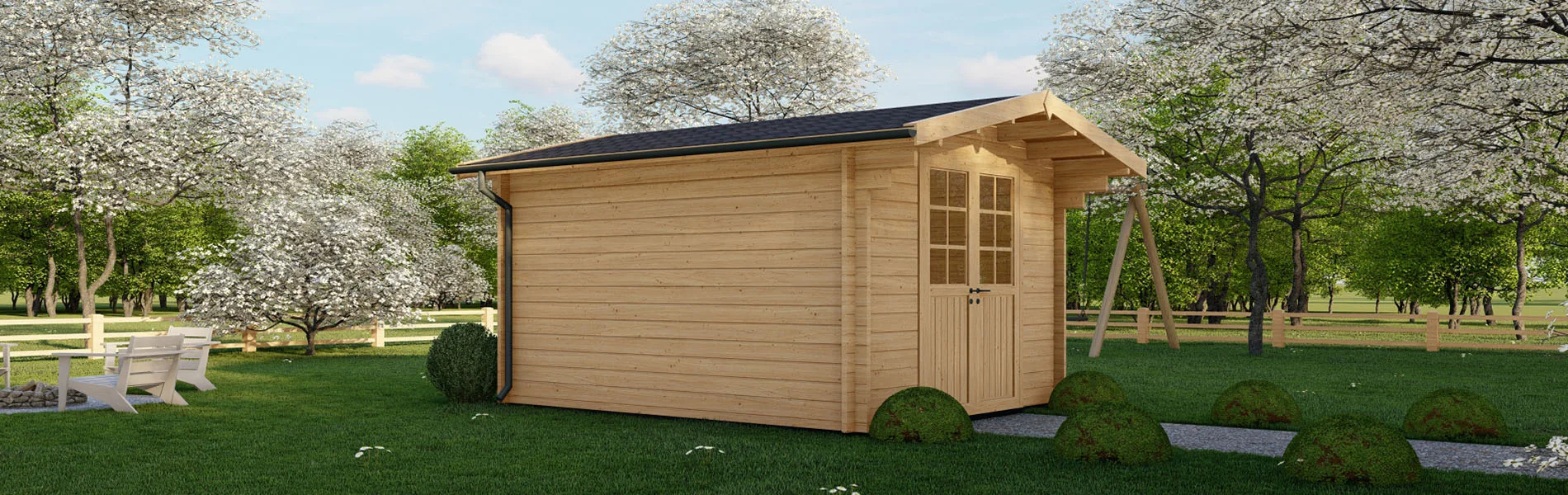 Kleines Gartenhaus Capparis, 3×4 m, BF 11 m2 2